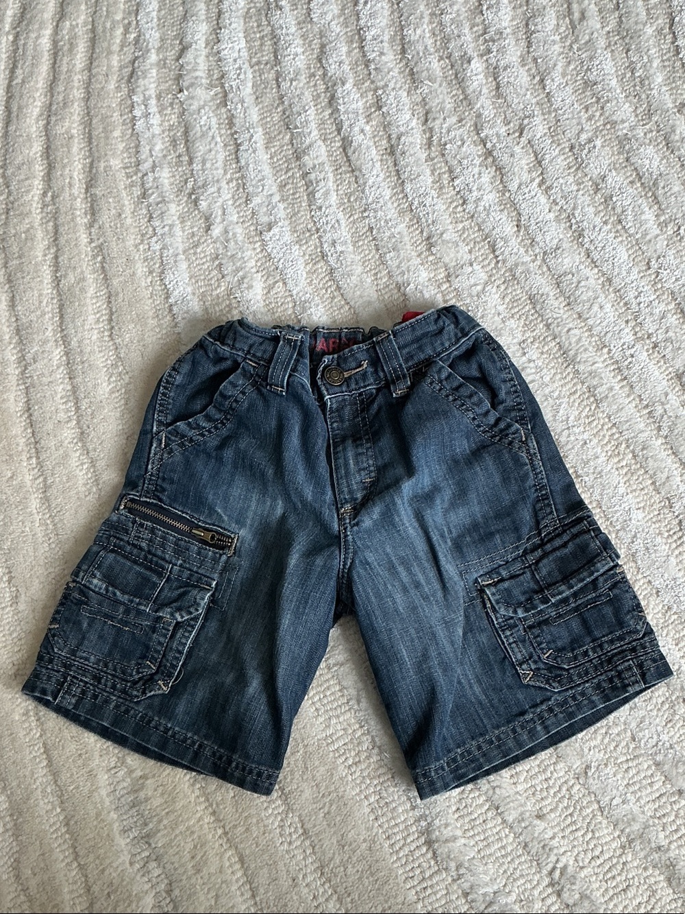 Kids Dark Wash Denim Cargo Shorts